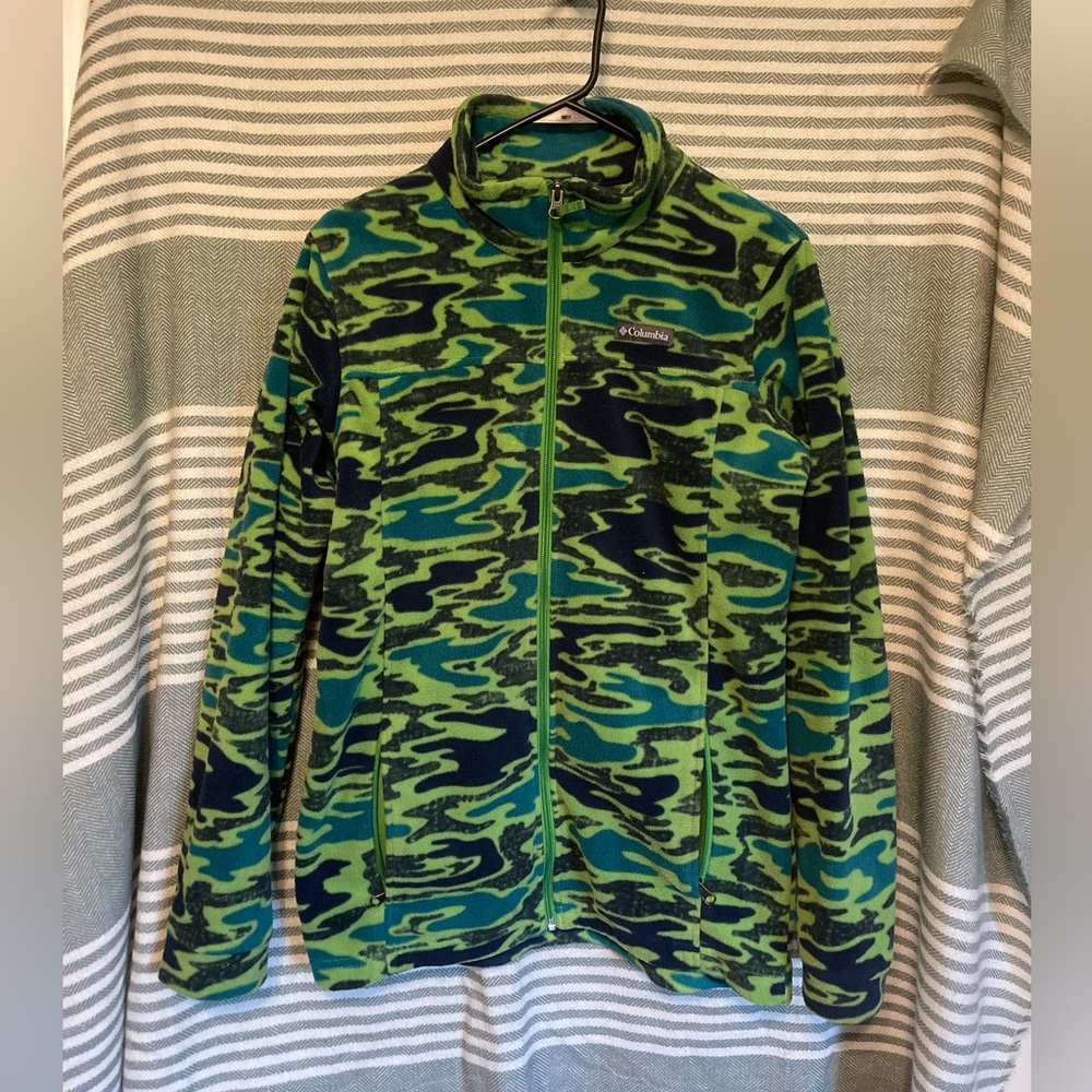 Columbia Camo Pattern Fleece‎ Full Zip Size XL